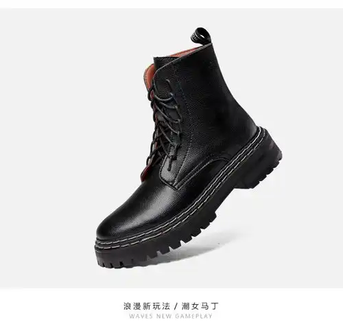 马丁靴女2019新款帅气短靴英伦风厚底秋冬加绒机车网红显瘦女靴