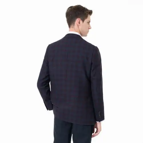 汤河之家2019秋新款西装男时尚都市羊毛男装韩版修身商务外套小西装b