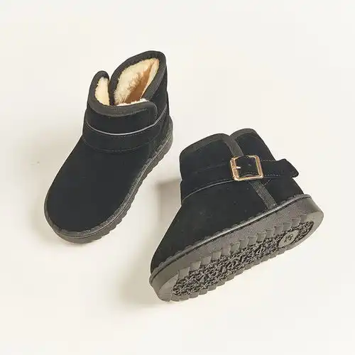 木木屋冬季雪地靴新品2017男女童中筒靴子防滑休闲加绒保暖靴子16