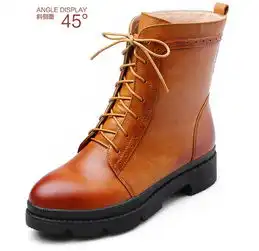 2015韩版帅气女靴子擦色低筒系带马丁靴短靴女amo12福卡商城