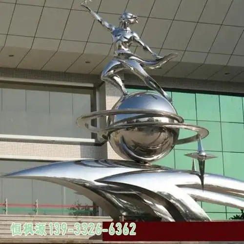 大型不锈钢校园标志动物雕塑吉林白钢雕塑校园制作厂家