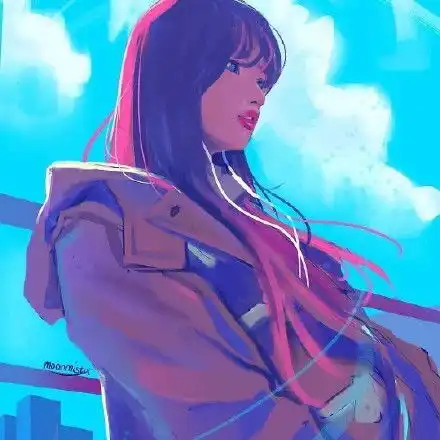 青春洋溢的少女头像插画