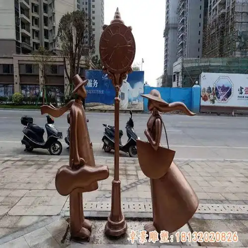 两个小女孩抽象人物铜雕阜阳铜雕雕塑抽象人物图片