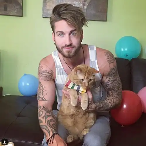 橘猫不仅能拿来吸还能拿来健身模特小哥哥和橘猫的恩爱生活