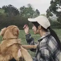 和狗狗一起的女生头像