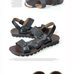 这个夏天,爱上暴走木林森男士凉鞋,质感奢华,舒适透气,品味都市休闲风图片