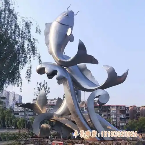 不锈钢树叶雕塑大型景观抽象雕塑黄石白钢景观雕塑厂