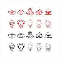 矢量图标五行金木水火土元素卡通小人cdr图片素材cdr模板下载1.13mb气象大全自然