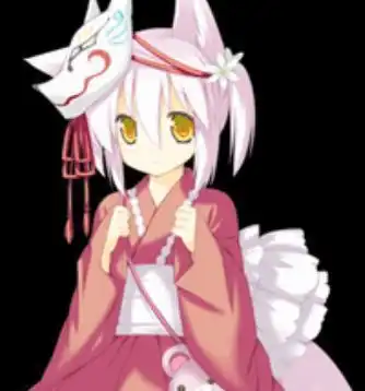 求一些带着狐狸面具的动漫女生的侧脸图