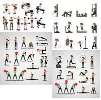 美女健身健身房装饰画卡通美女晨练运动图片素材模板下载4.39mb美女大全人物形象