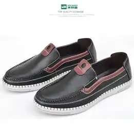 木林森男鞋牛皮透气舒适韩版缝制休闲时尚男单鞋春款m610225