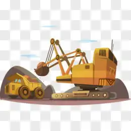 卡通挖掘机图片素材免费卡通挖掘机png设计图片大全图精灵
