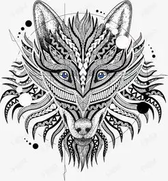 抽象几何狼头图腾素材图片免费下载高清装饰图案psd千库网图片编号7857384